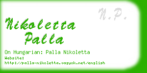 nikoletta palla business card